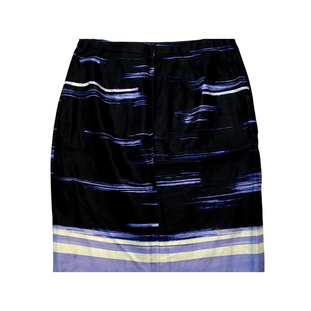 Banana Republic Abstract Brushstroke Print Mini‎ Skirt Faux Wrap Lined Blue 10 - Picture 2 of 6